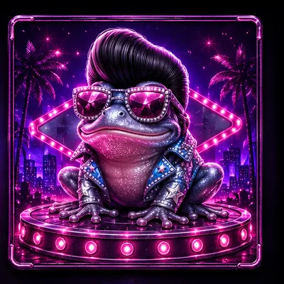Elvis Frog slot game artwork